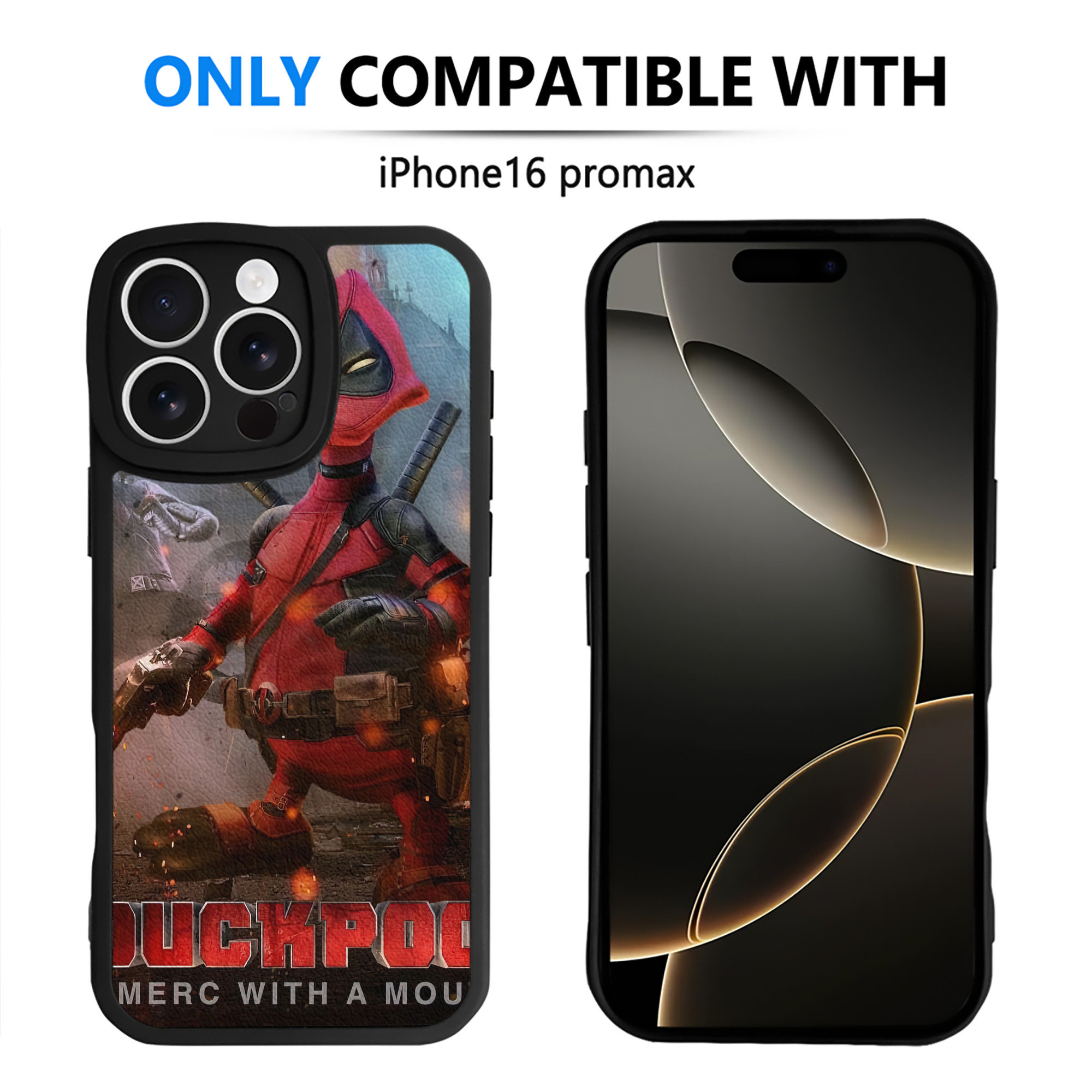 （画像用） Deadpool デッドプール 【iPhone 16シリーズ対応】シリコンスマホケース（レザー調） 材質：シリコン